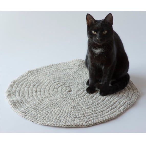 coussin tapis rond chat