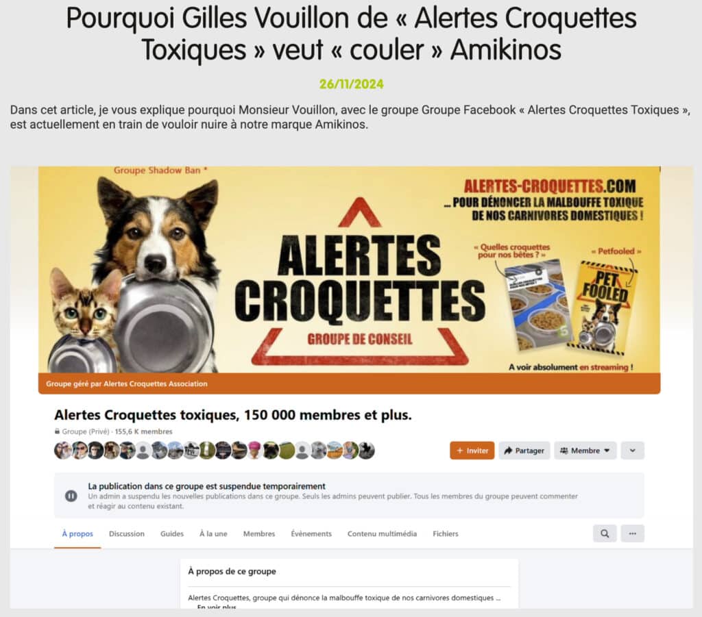 droit de reponse amikinos alertes croquettes