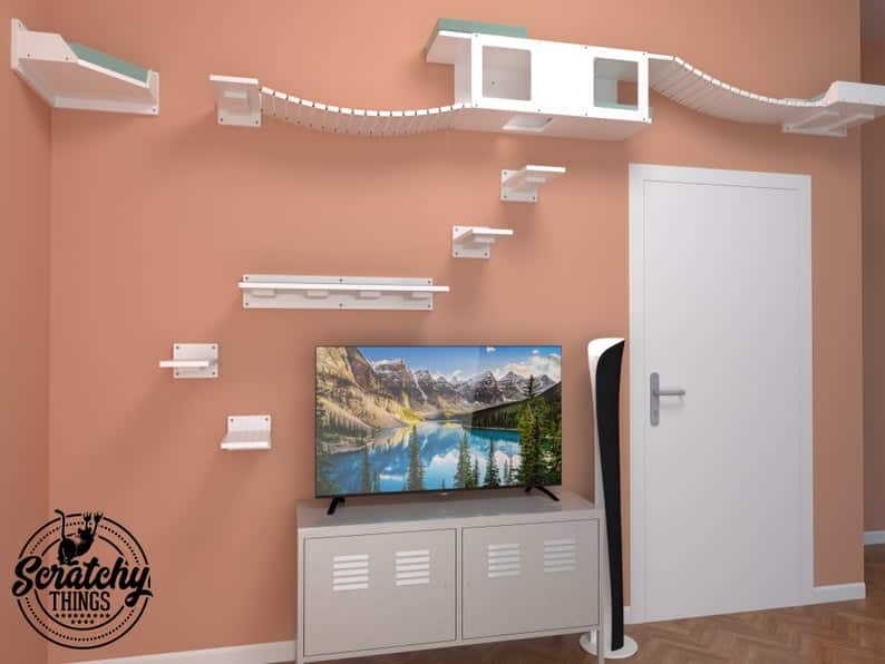 arbre a chat mural design parcours aventure horizontal
