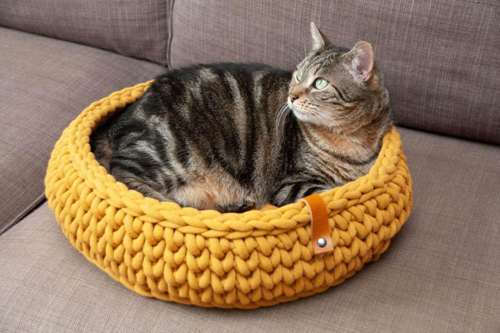 coussin design laine pour chat