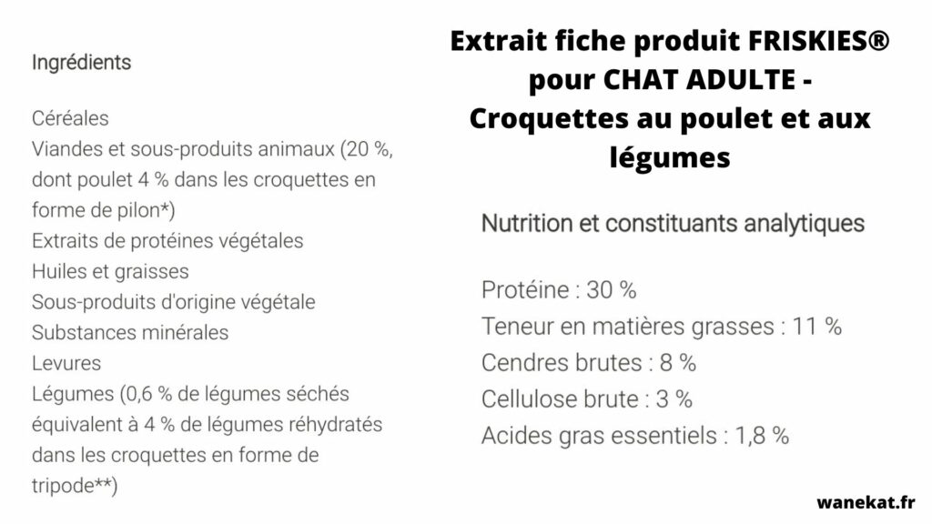 composition nutritionnelle ingredients croquettes friskies