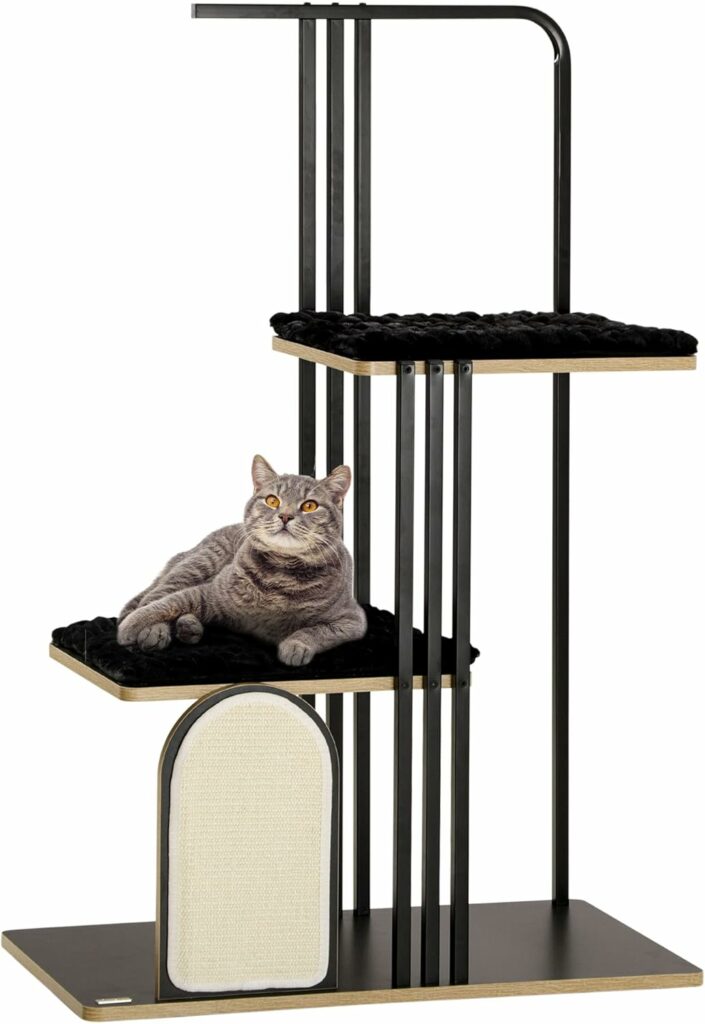 arbre a chat industriel metal lignes verticales