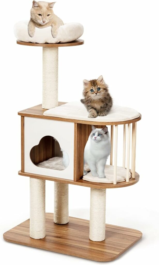 acheter arbre a chat design a barreaux goplus amazon