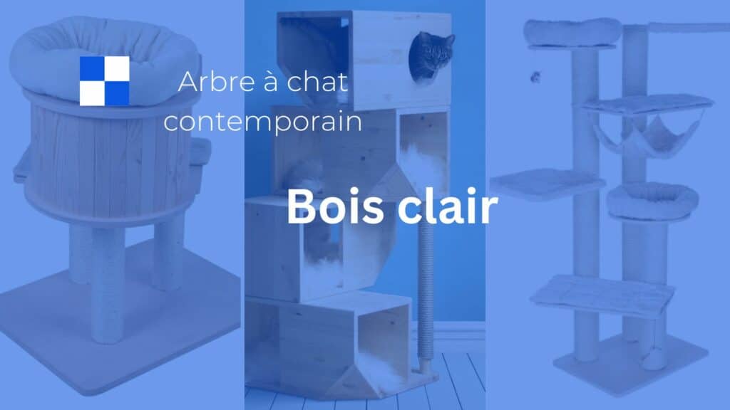 arbre a chat contemporain en bois clair
