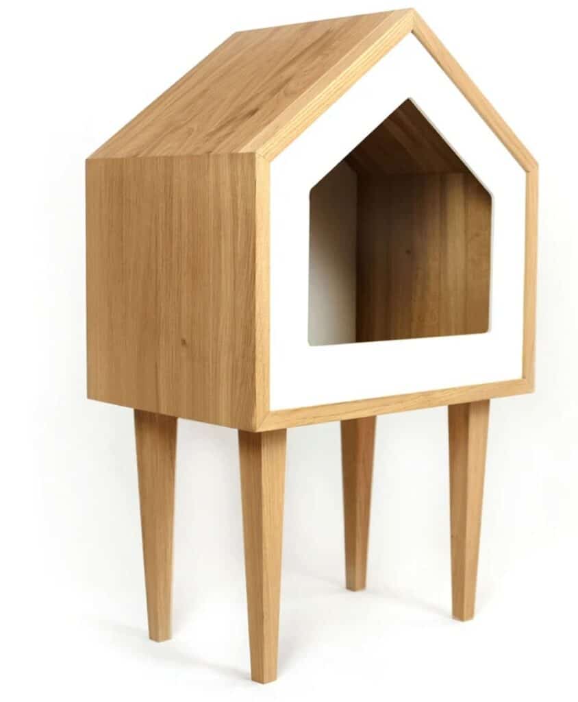 niche chat design avec toit ligne epuree en bois