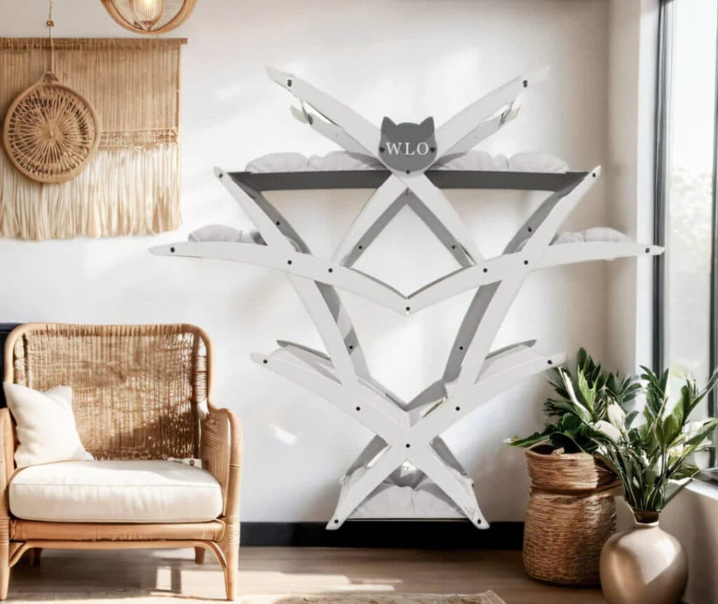 arbre a chat design espace mural forme croisement lignes