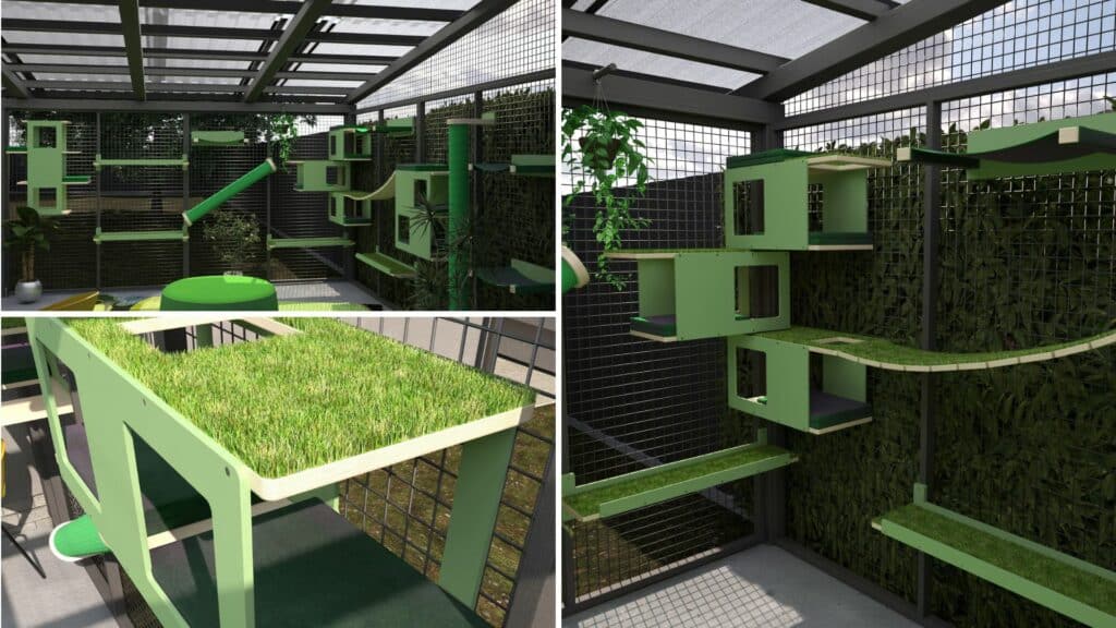 arbre a chat exterieur bois acrilyque