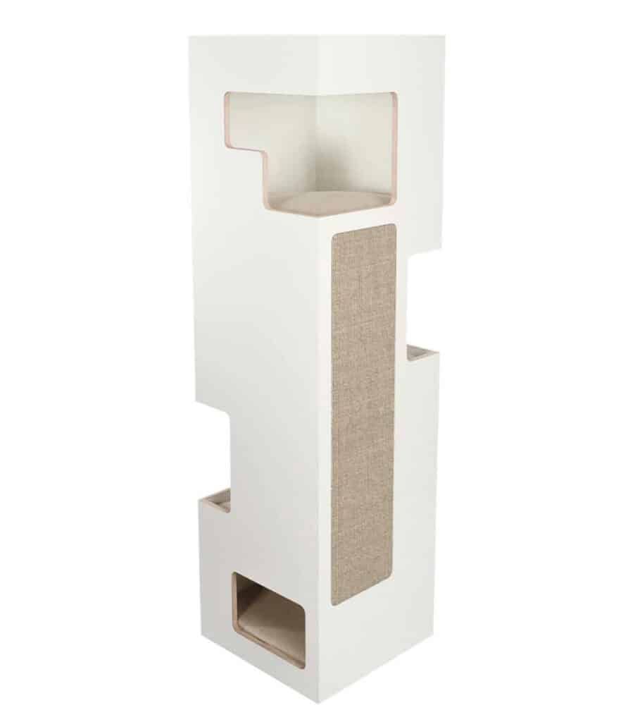 tour design blanche aux lignes epurees