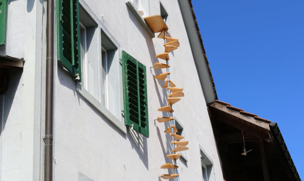 arbre a chat urbain escalier spirale tubulaire
