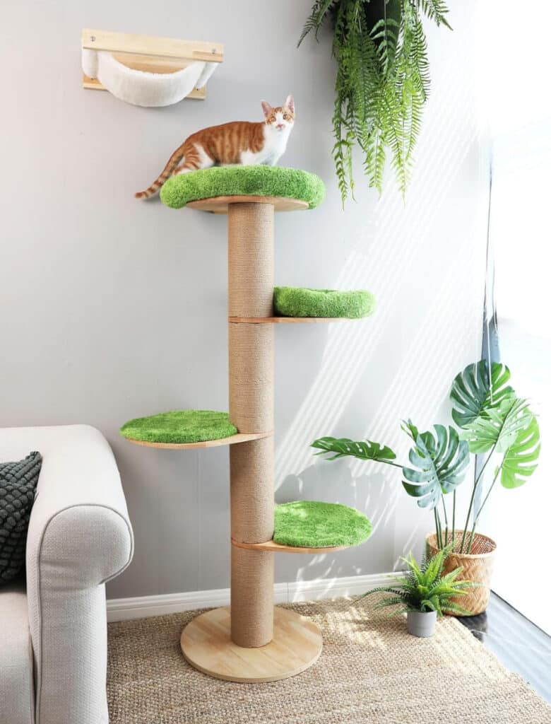 arbre a chat design contemporain petit espace minimaliste ventouse