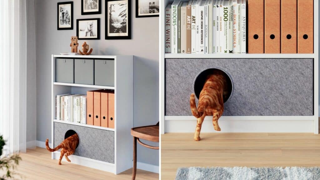 meuble ikea rangement module chat rectangulaire