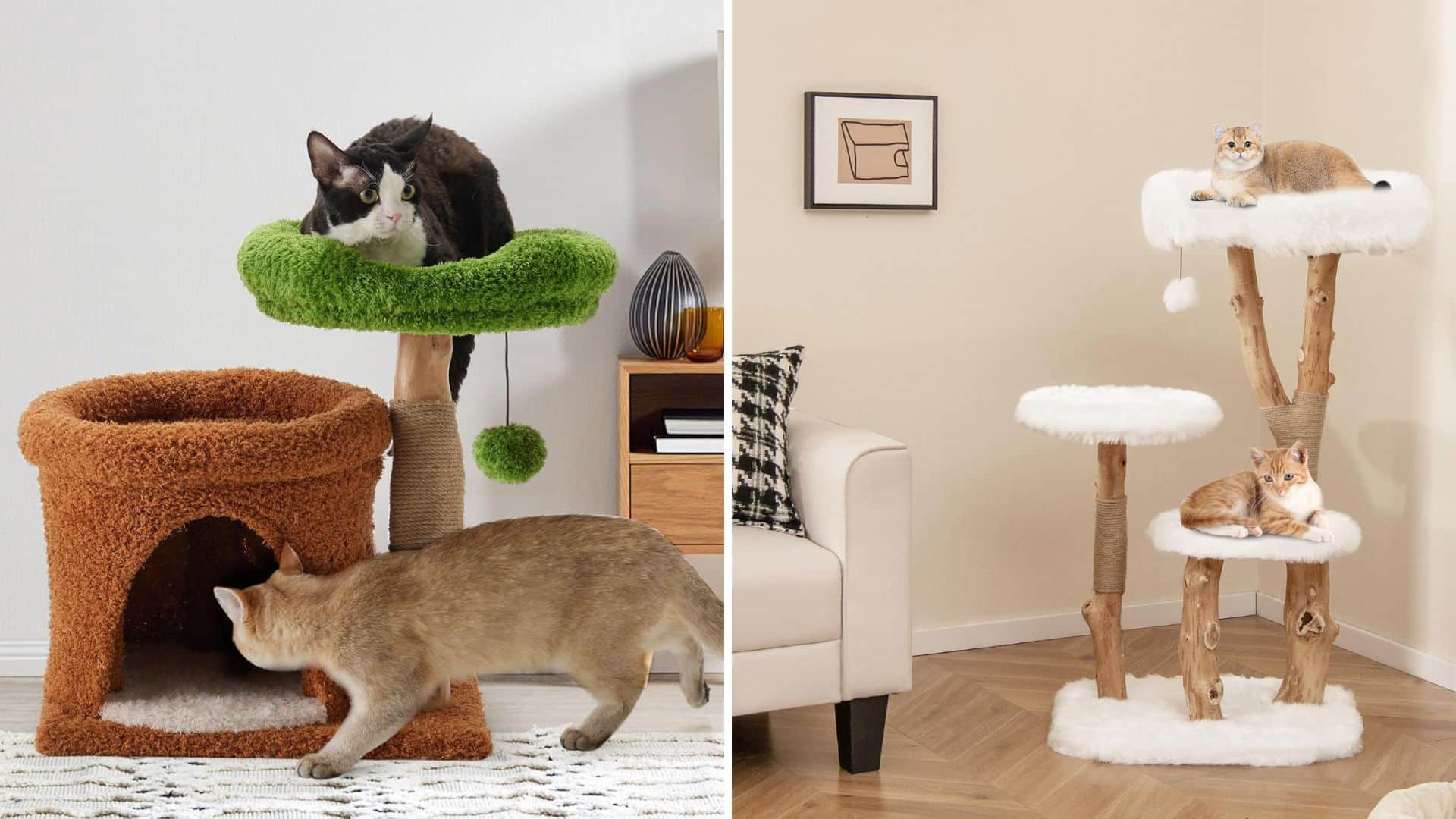 arbre a chat bois tissu branches