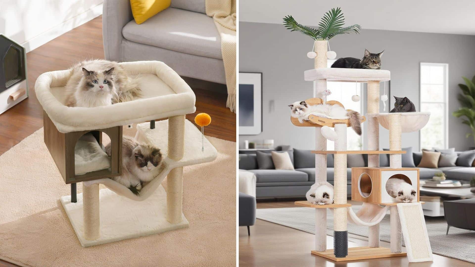arbre a chat design bois tissu heybly