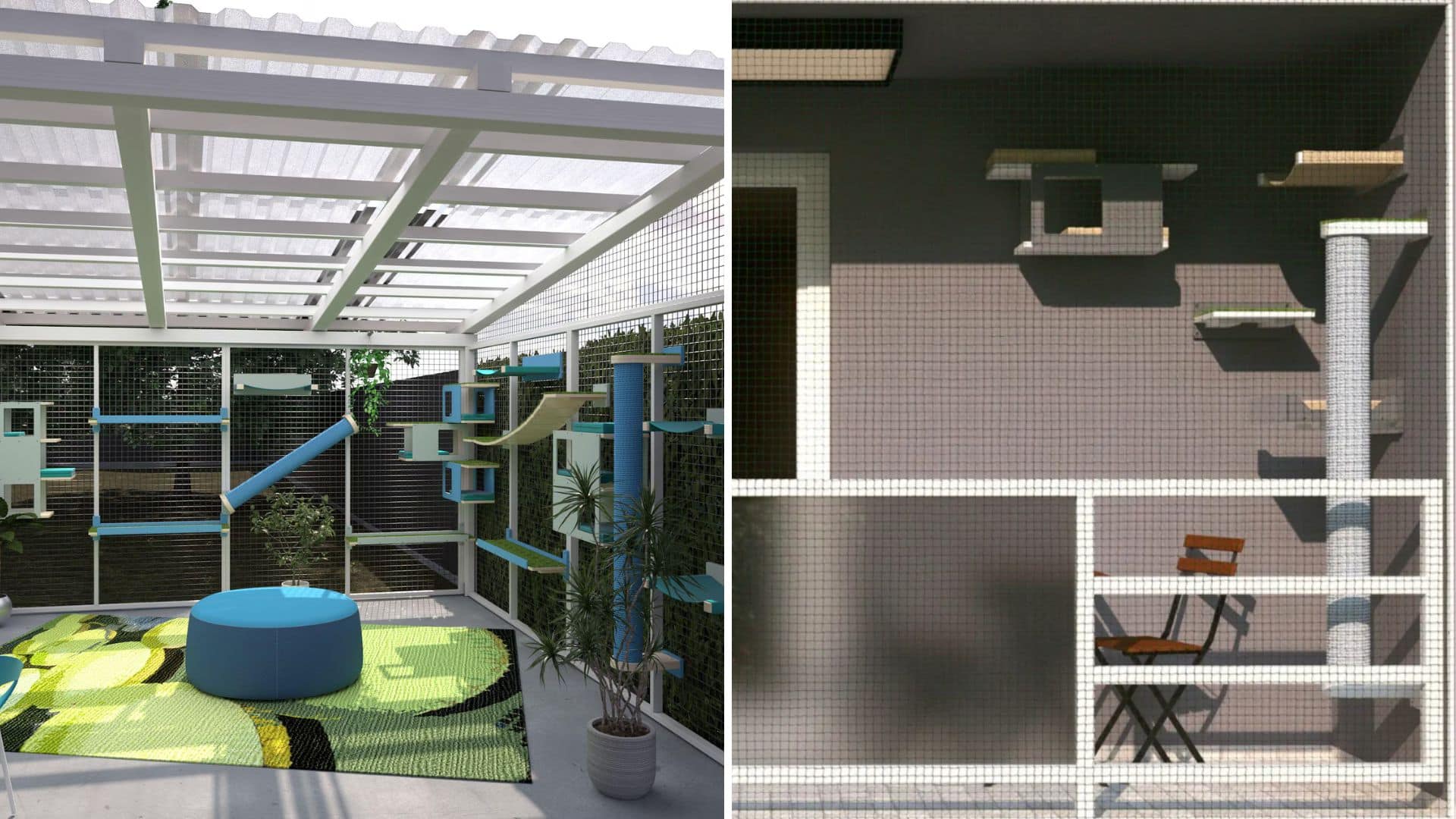 arbre a chat exterieur bois balcon kit integral